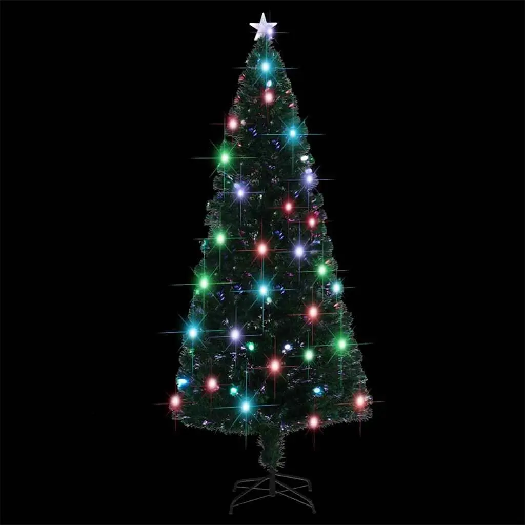 Artificial Christmas Tree for Holiday Decoration 210 cm Green Fibre Optic LED Lighted