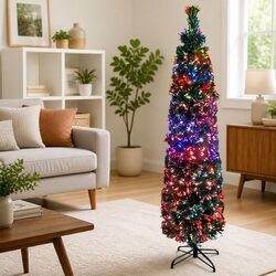 150cm Black Christmas Tree with Fibre Optic Lighting