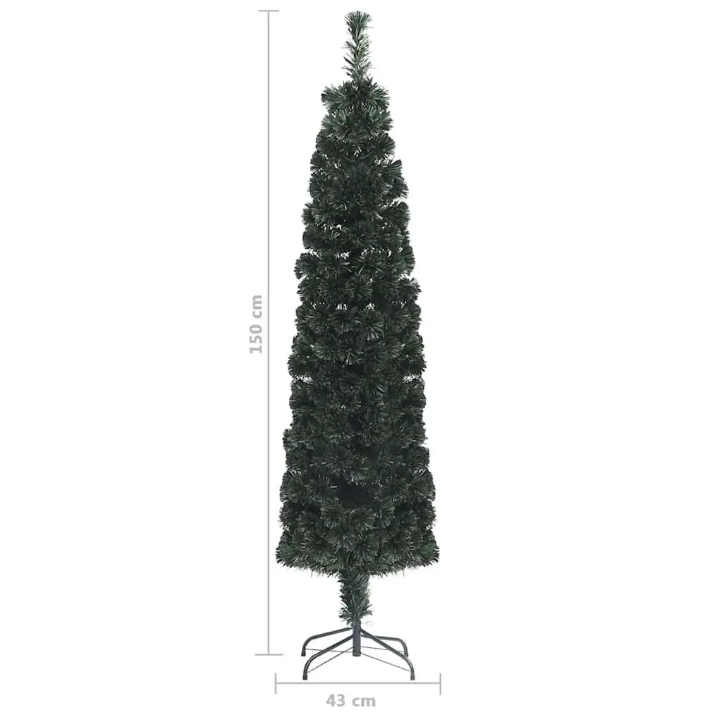 Artificial Christmas Tree for Home 150cm Slim Fibre Optic Lighting Black
