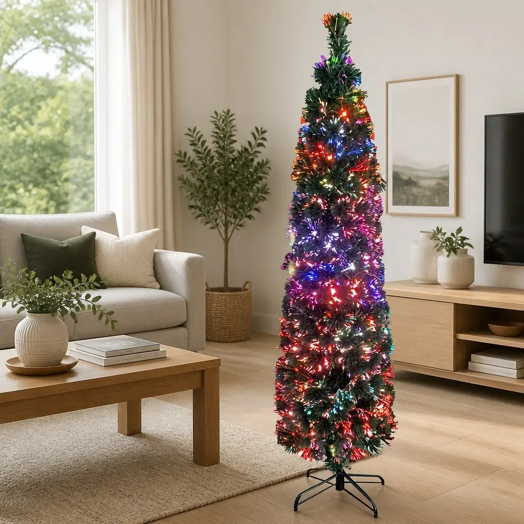 240cm Black Artificial Slim Tree