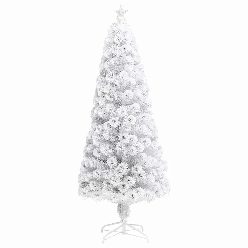 Artificial Christmas Tree for Holiday Decoration 180cm White LED Fibre Optic