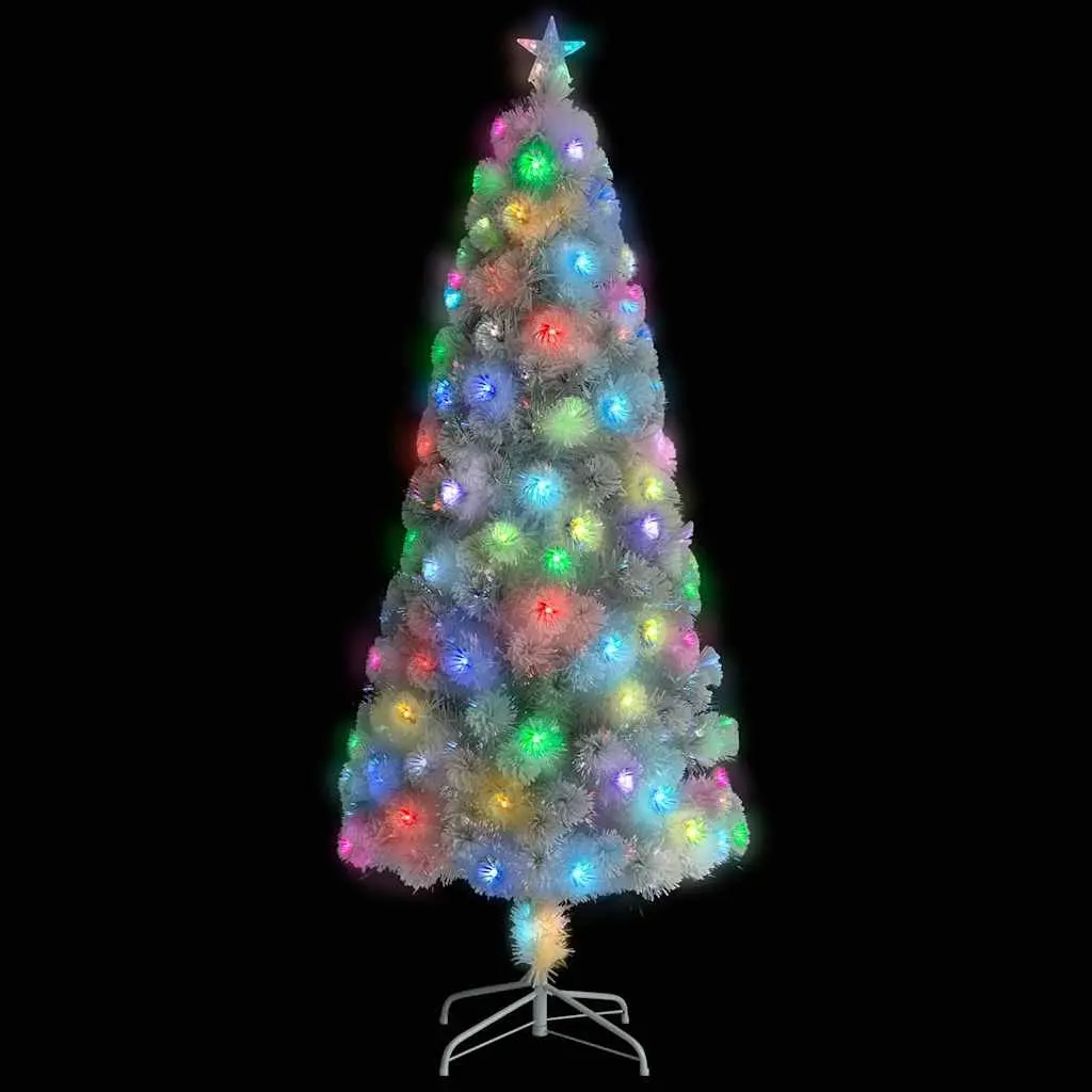 Artificial Christmas Tree for Holiday Decoration 180cm White LED Fibre Optic