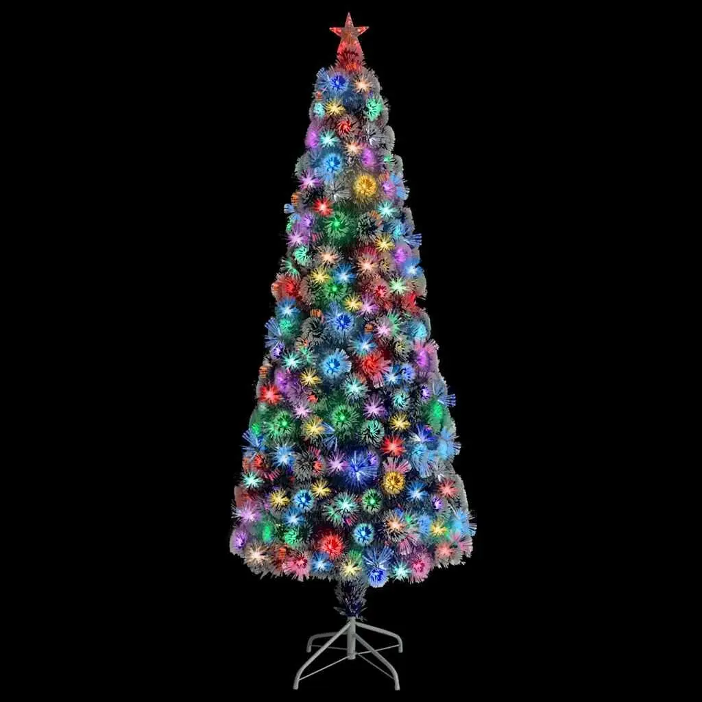 Artificial Christmas Tree for Holiday Decoration 240cm White Fibre Optic LED