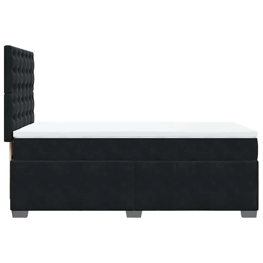 Box Spring Bed King Single with Pocket Spring Mattress Velvet Upholstered Adjustable Headboard