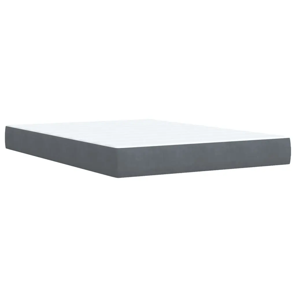 Queen Box Spring Bed with Pocket Mattress Height Adjustable Headboard Grey