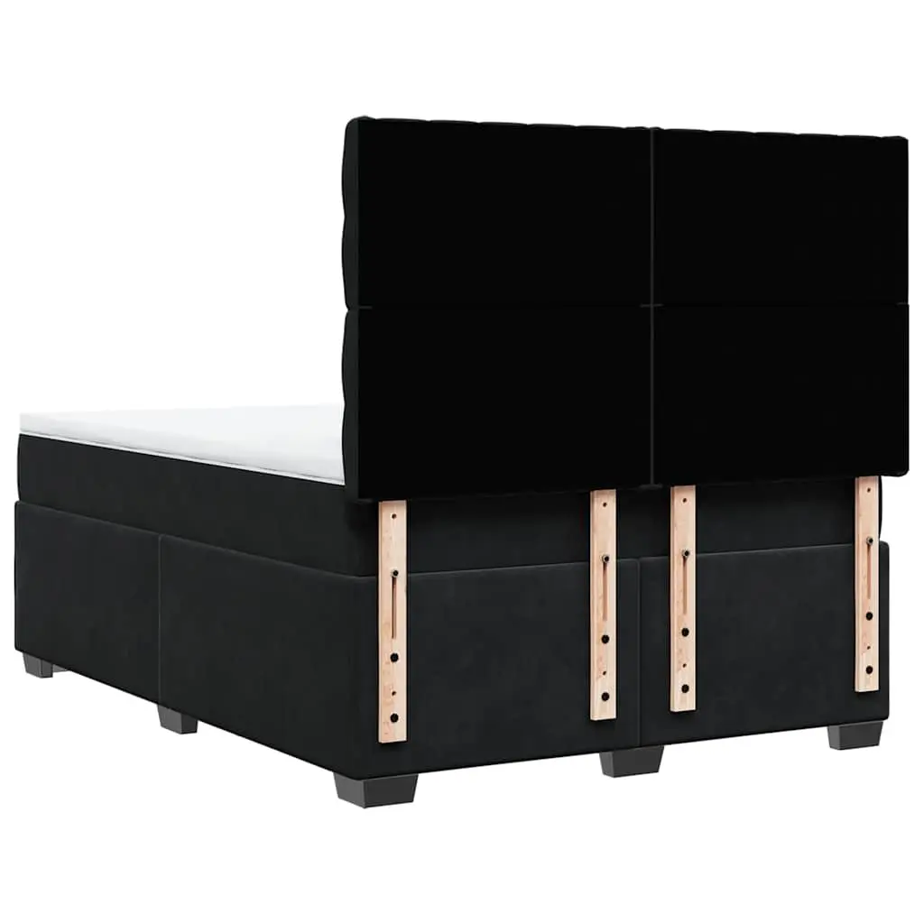 Queen Box Spring Bed with Pocket Spring Mattress Velvet Upholstered Adjustable Headboard