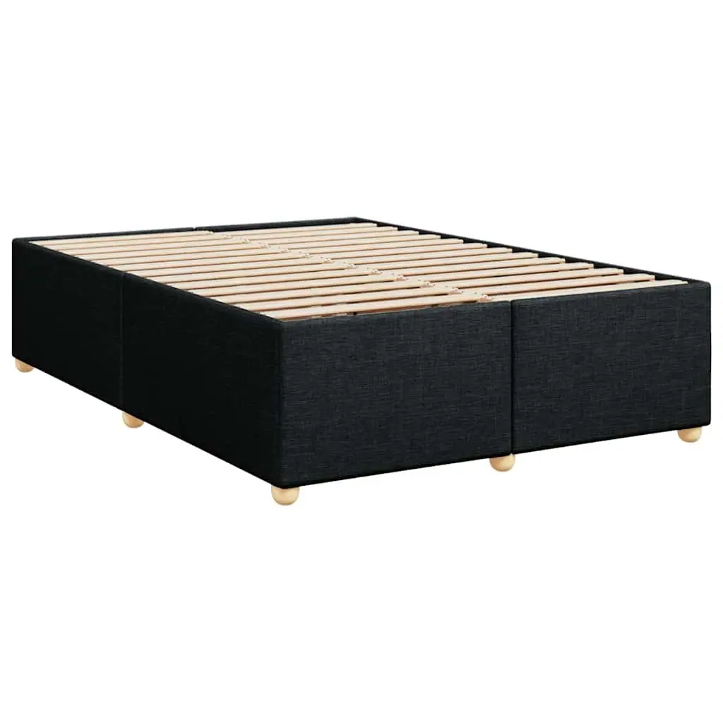 Double Box Spring Bed with Pocket Mattress, Black Finish