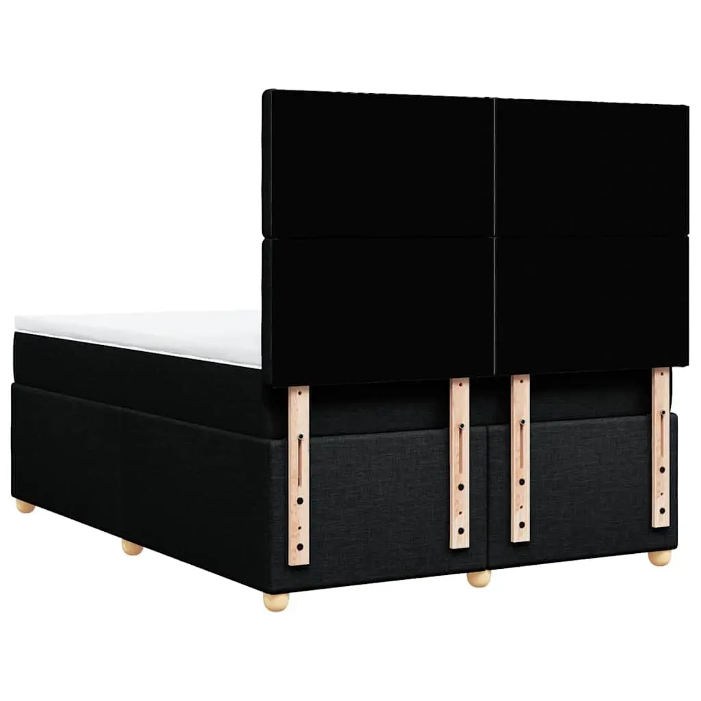 Double Box Spring Bed with Pocket Mattress, Black Finish