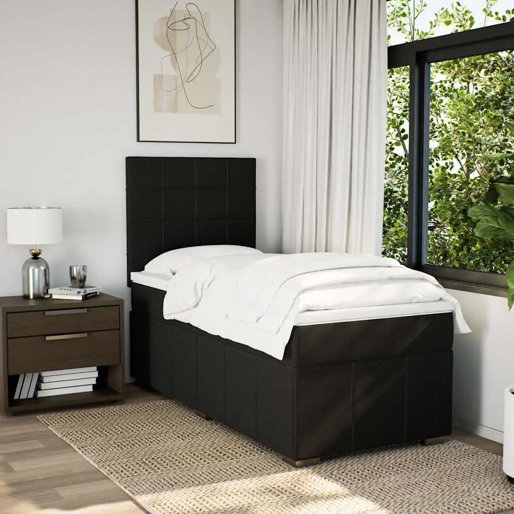 King Single Box Spring Bed with Pocket Mattress Height-Adjustable Headboard