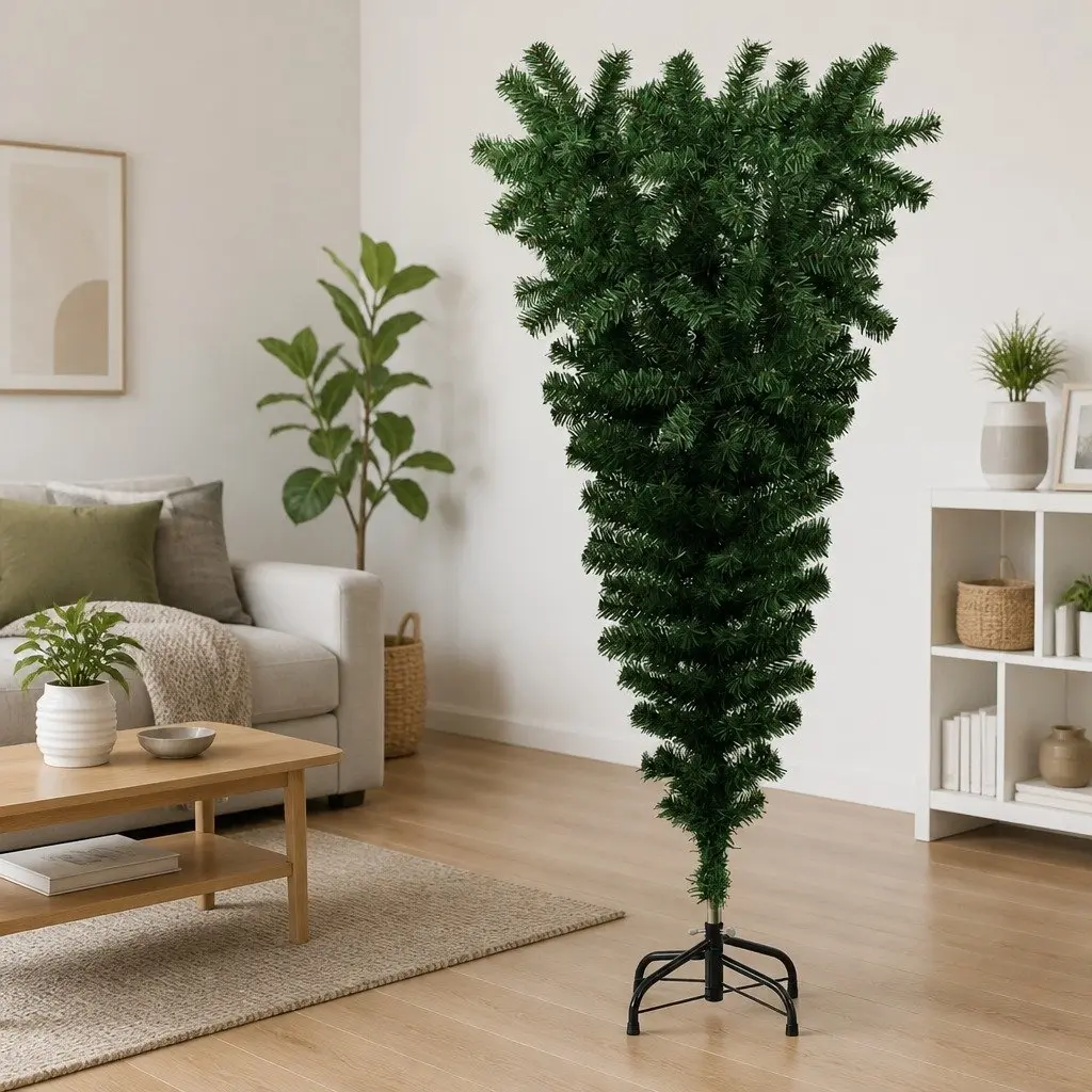 Artificial Christmas Tree Upside-Down 150cm Green Holiday Decoration