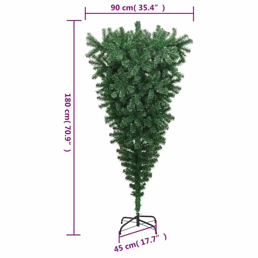 Upside-Down Artificial Christmas Tree for Holiday Decoration Green 180cm