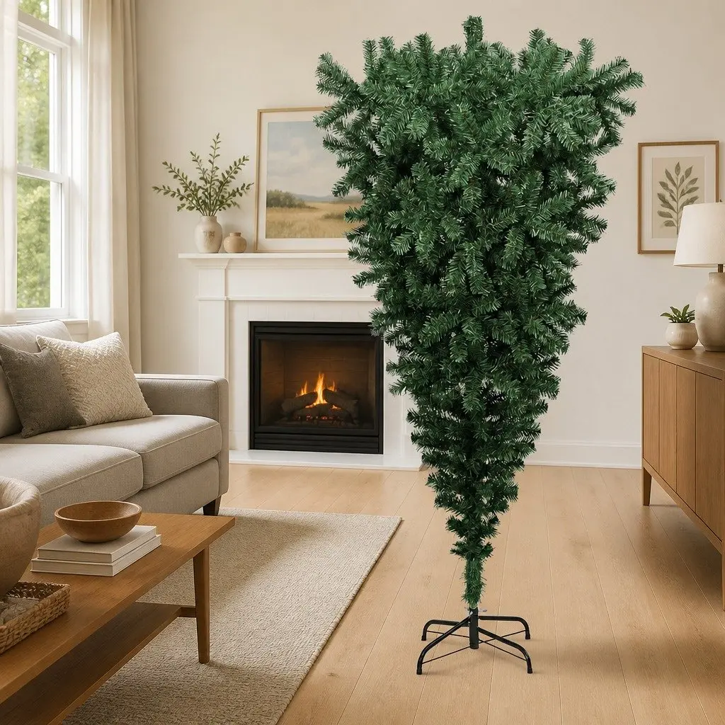 240cm Green Upside-Down Christmas Tree