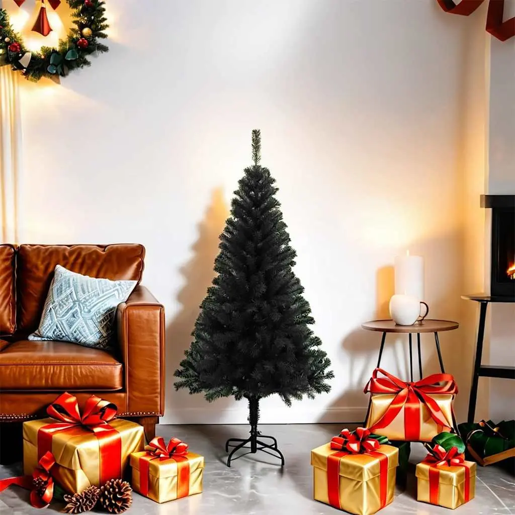 Artificial Christmas Tree Indoor Outdoor 120cm Black PVC