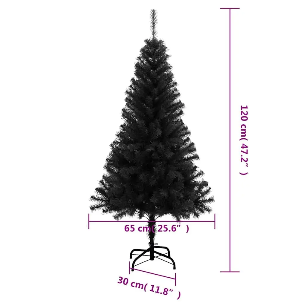 Artificial Christmas Tree Indoor Outdoor 120cm Black PVC
