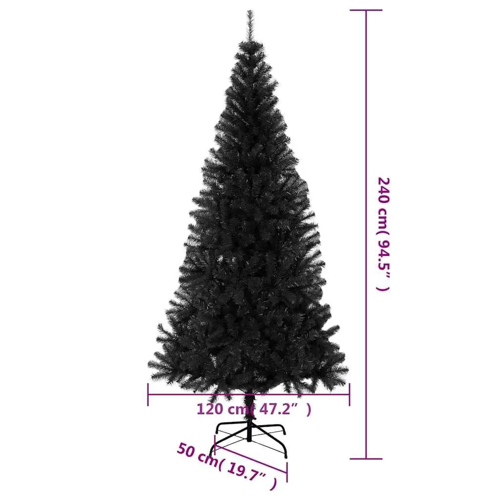 240cm Black PVC Christmas Tree