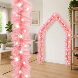 10m Pink Christmas Garland with LED Lights Specifications