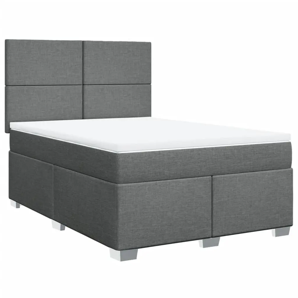 Queen Box Spring Bed with Pocket Mattress and LED Lights