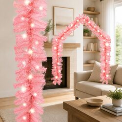 Specifications of 20m Pink Christmas Garland with LED Lights
