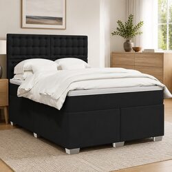 Queen Box Spring Bed: Pocket Spring Mattress, 5V USB LED Lights