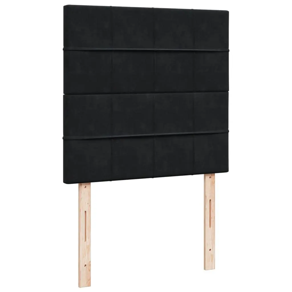 Box Spring Bed with Pocket Sprung Mattress for Bedroom King Single Size Velvet Black