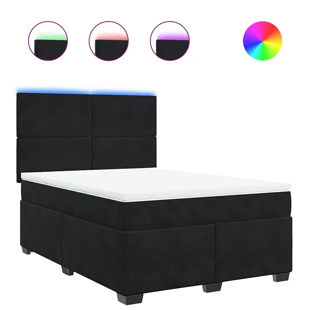 Queen Size Black Box Spring Bed with Pocket Spring Mattress