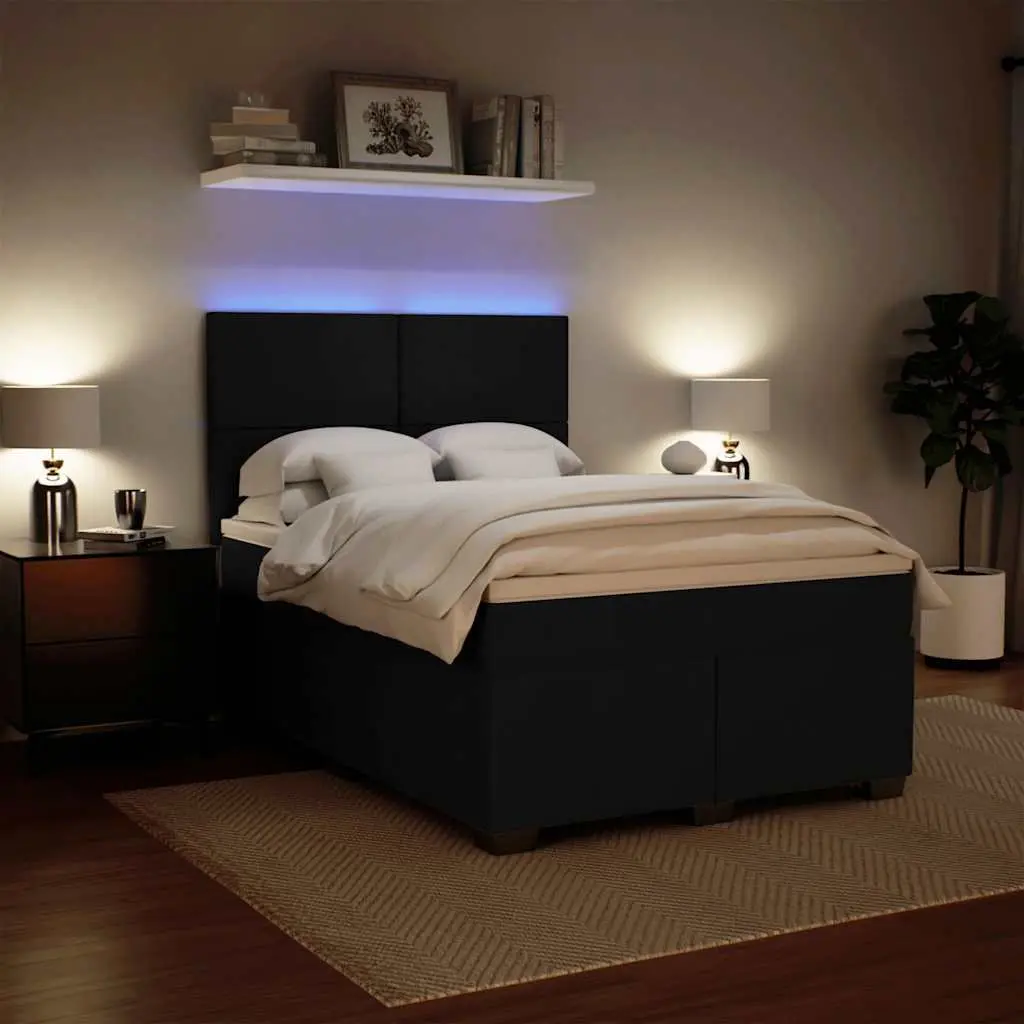 Queen Size Black Box Spring Bed with Pocket Spring Mattress
