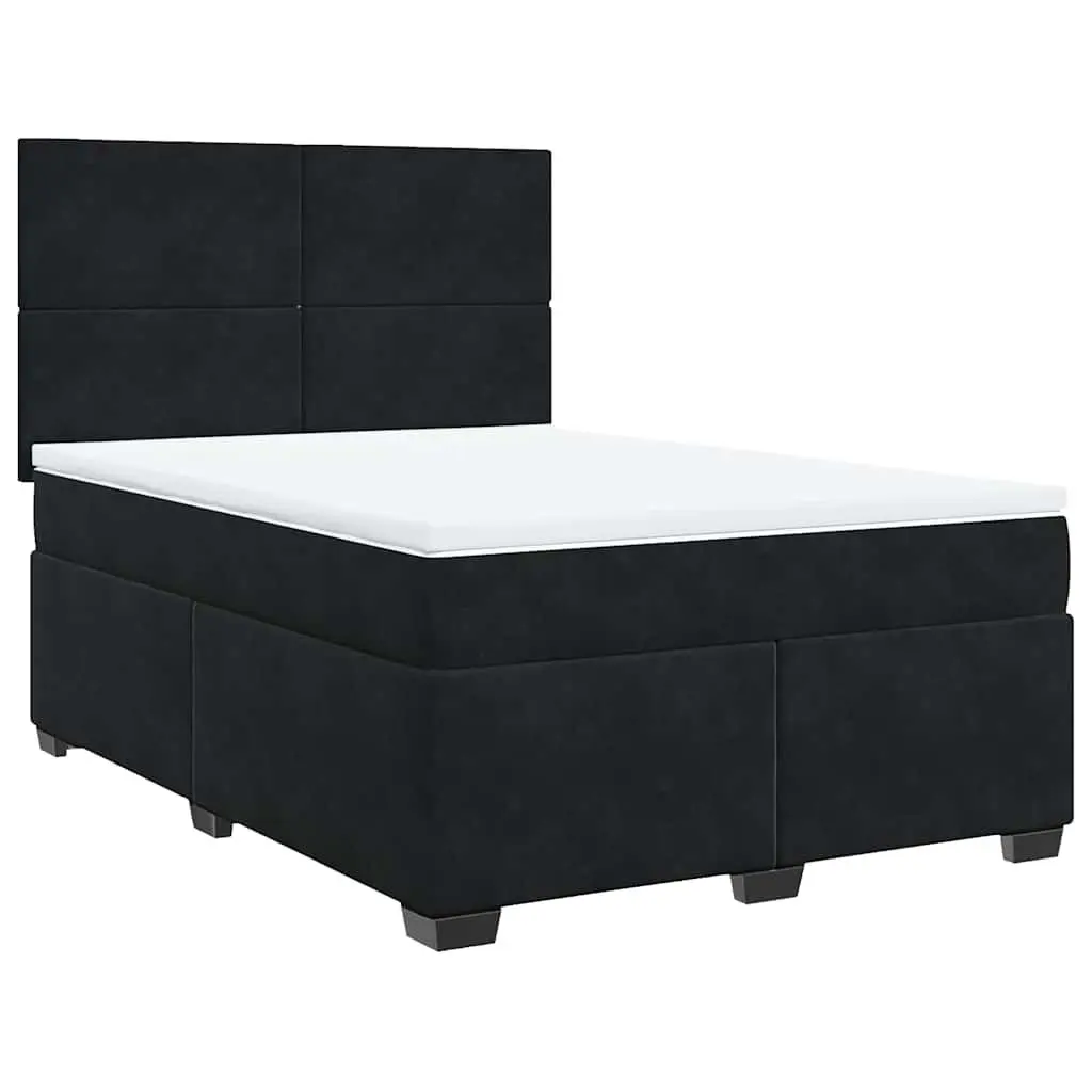 Queen Size Black Box Spring Bed with Pocket Spring Mattress