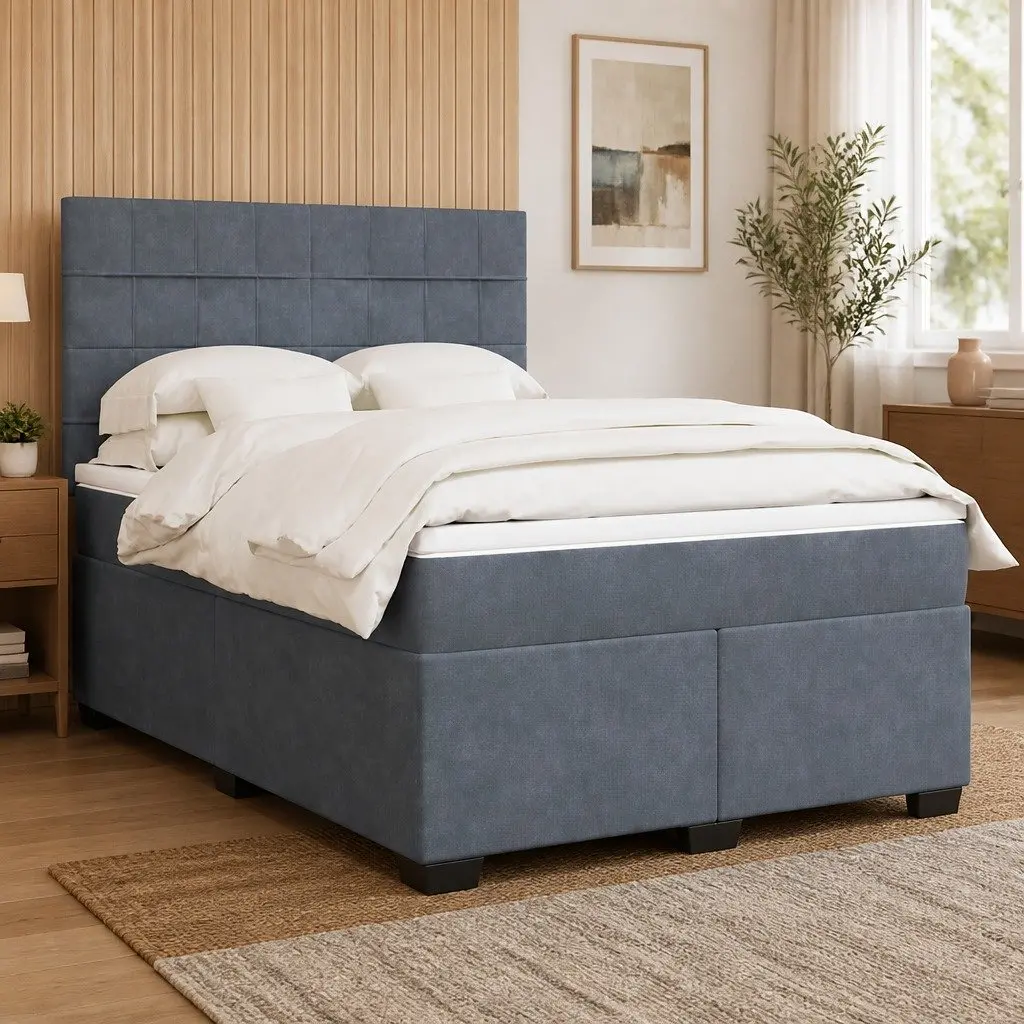 Queen Box Spring Bed with Pocket Spring Mattress