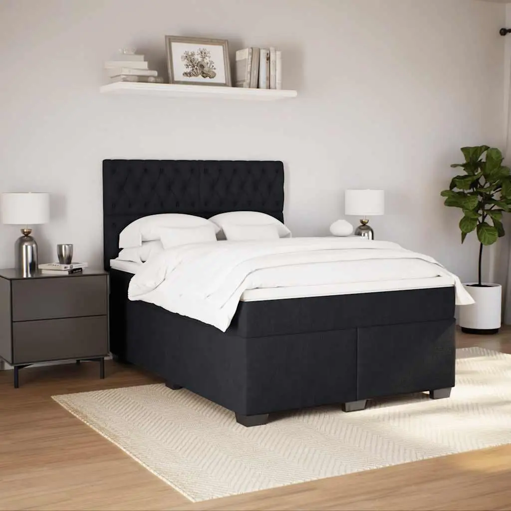 Queen Size Box Spring Bed with Pocket Spring Mattress LED Lights Adjustable
