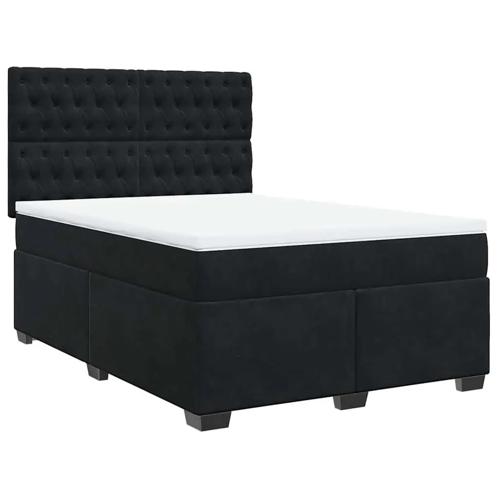 Queen Size Box Spring Bed with Pocket Spring Mattress LED Lights Adjustable