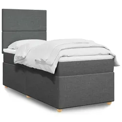 Grey King Single Box Spring Bed with Pocket Spring Mattress