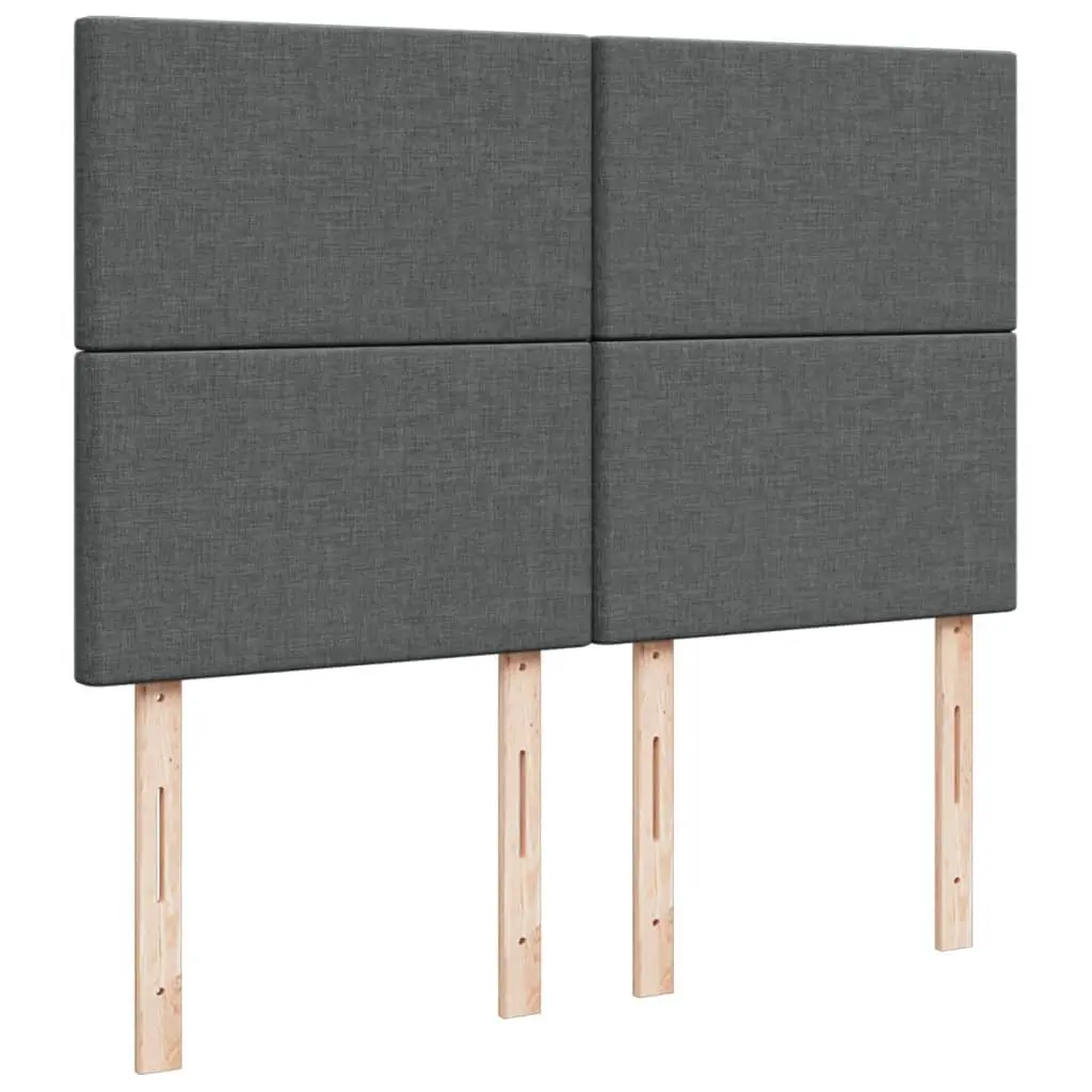 Queen Box Spring Bed with Pocket Mattress LED Lights Adjustable Headboard Grey