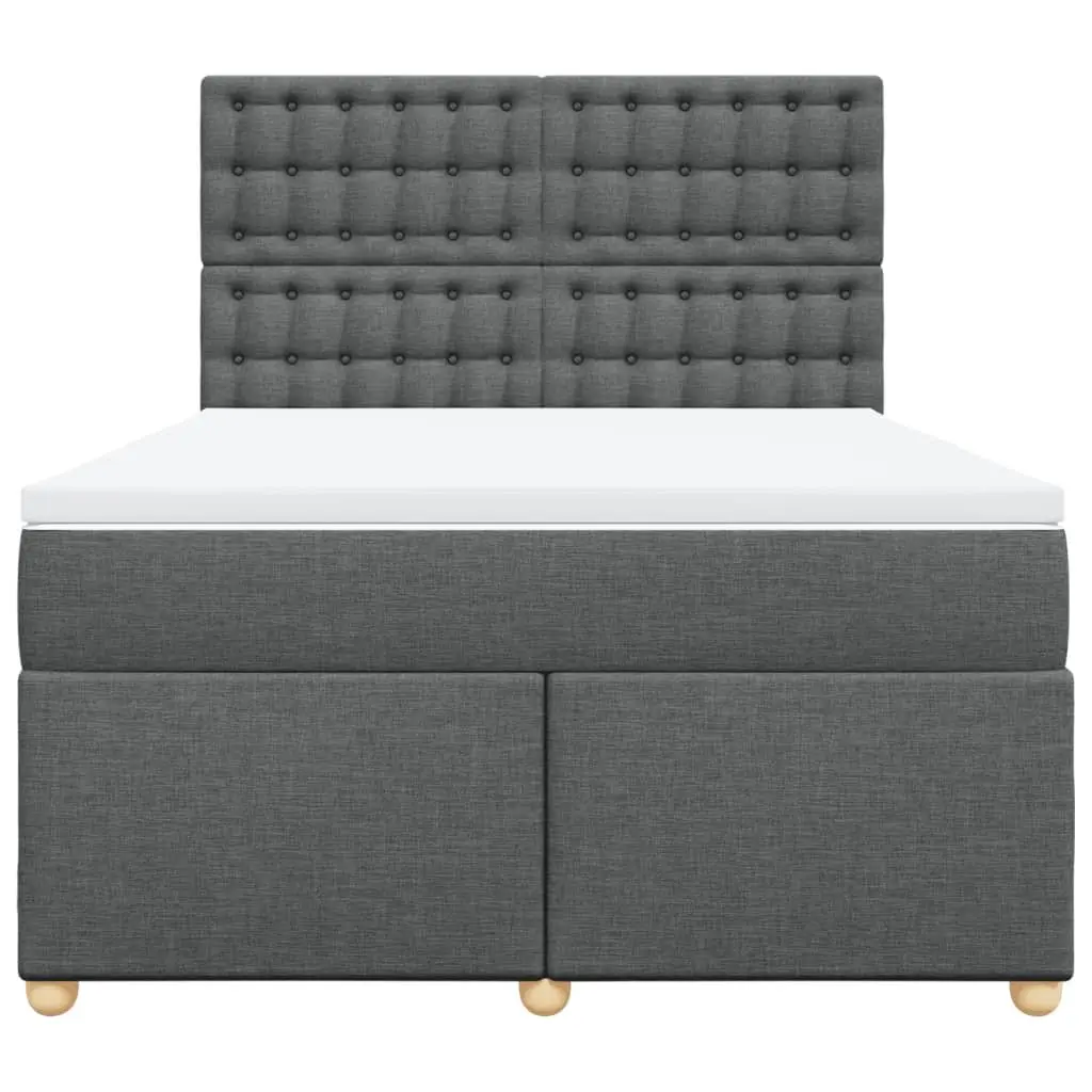 Queen Bed Frame with Adjustable Headboard Pocket Spring Mattress and LED Lighting Grey