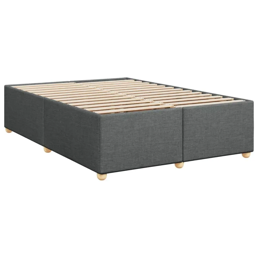 Queen Bed Frame with Adjustable Headboard Pocket Spring Mattress and LED Lighting Grey