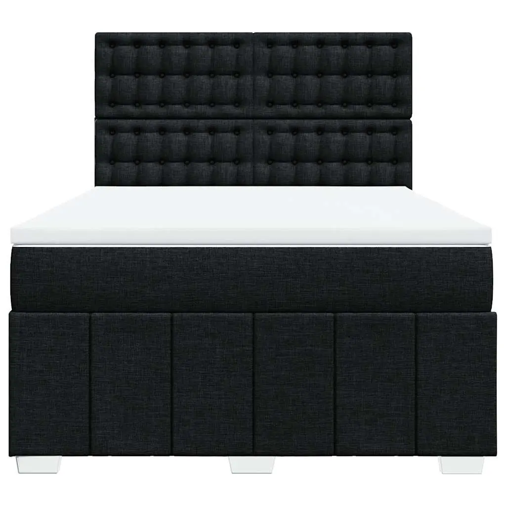 Double Box Spring Bed with Pocket Spring Mattress LED Lights Adjustable