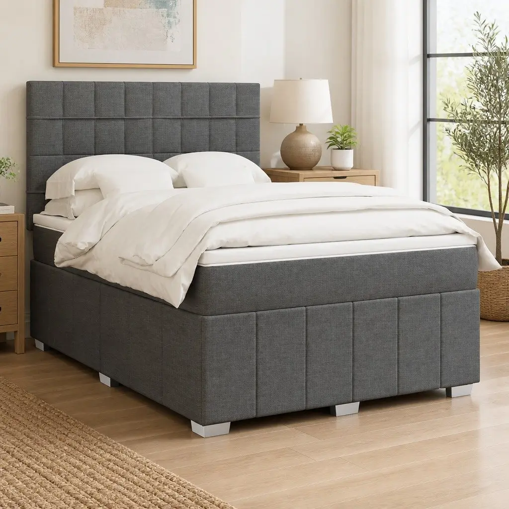 Queen Box Spring Bed with Pocket Mattress