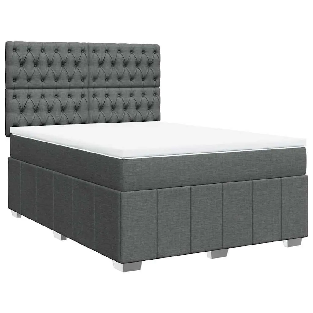 Queen Box Spring Bed with LED Lights