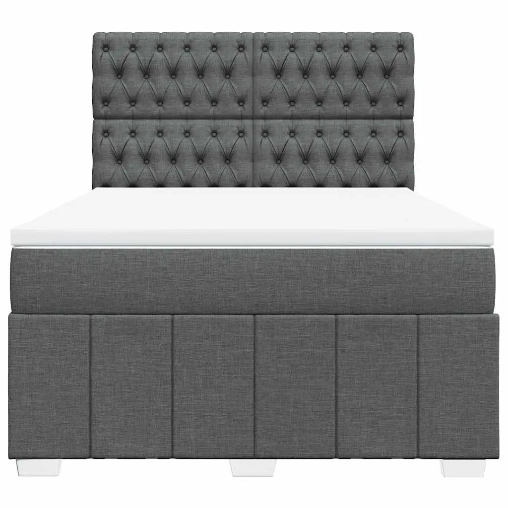 Queen Box Spring Bed with LED Lights