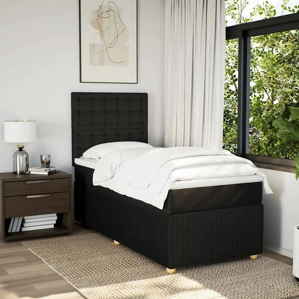 Box Spring Bed with Pocket Mattress Adjustable Headboard King Single
