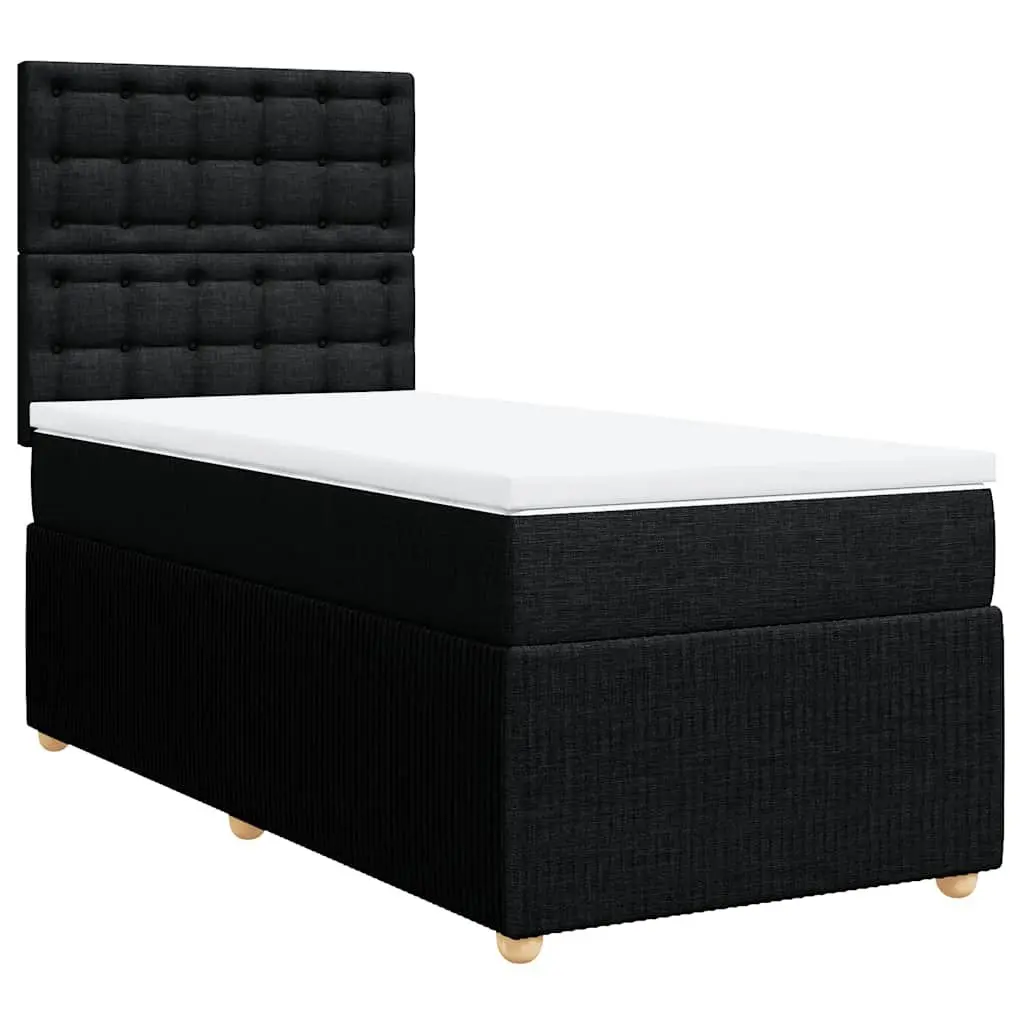 Box Spring Bed with Pocket Mattress Adjustable Headboard King Single