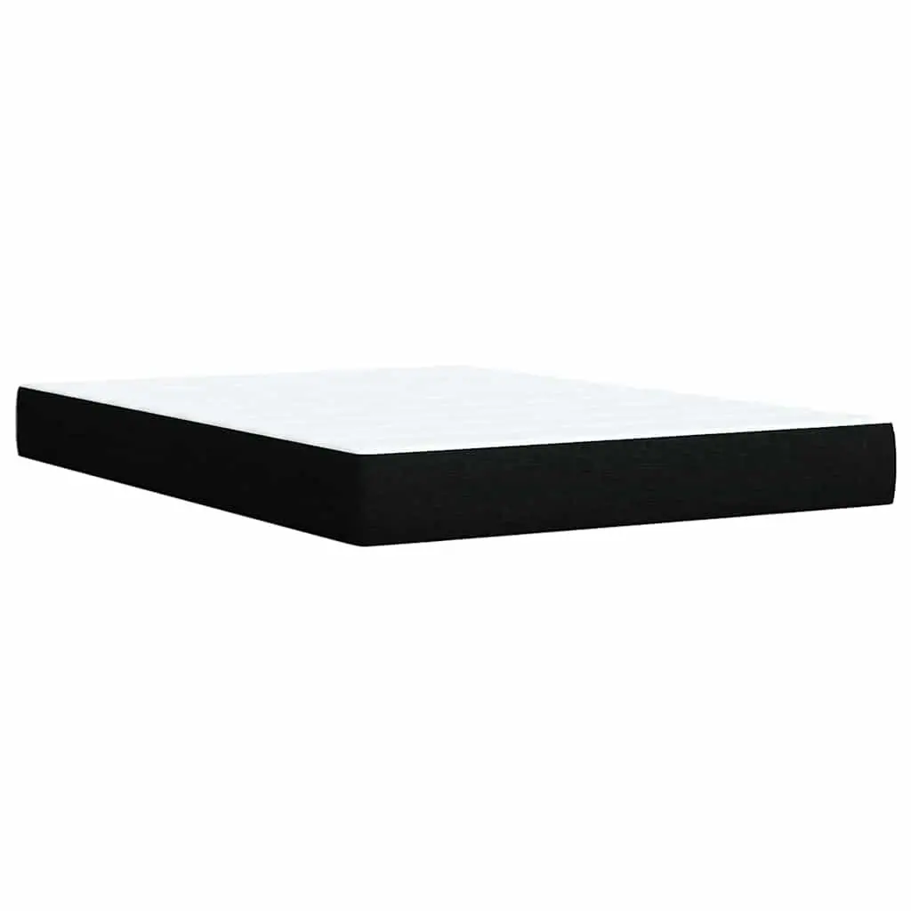 Double Box Spring Bed with Pocket Sprung Mattress for Bedroom Double Size Black Fabric