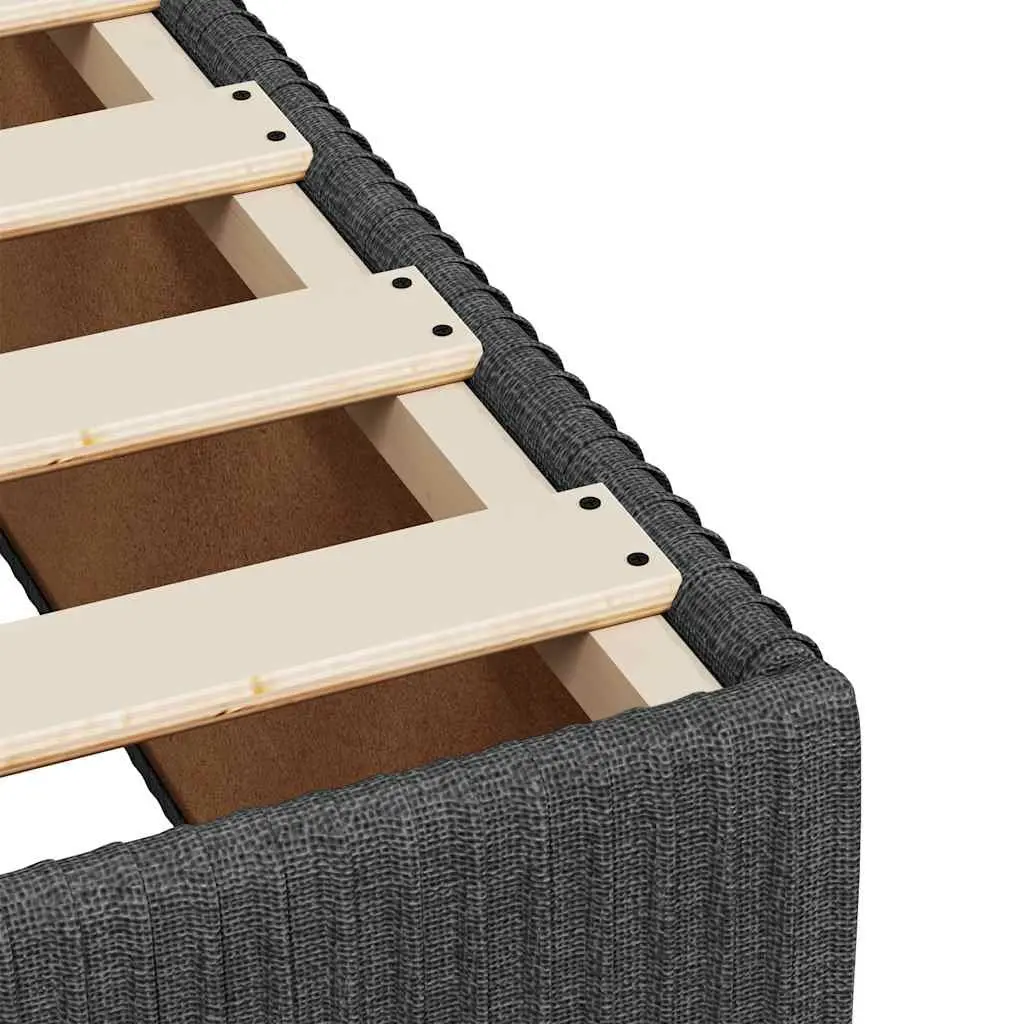 Queen Box Spring Bed with Pocket Spring Mattress and LED Lights Grey Fabric Frame