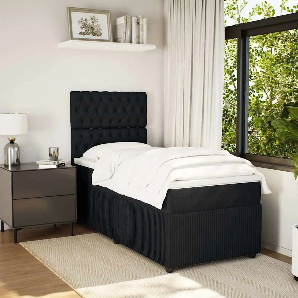 Black Velvet King Single Box Spring Bed