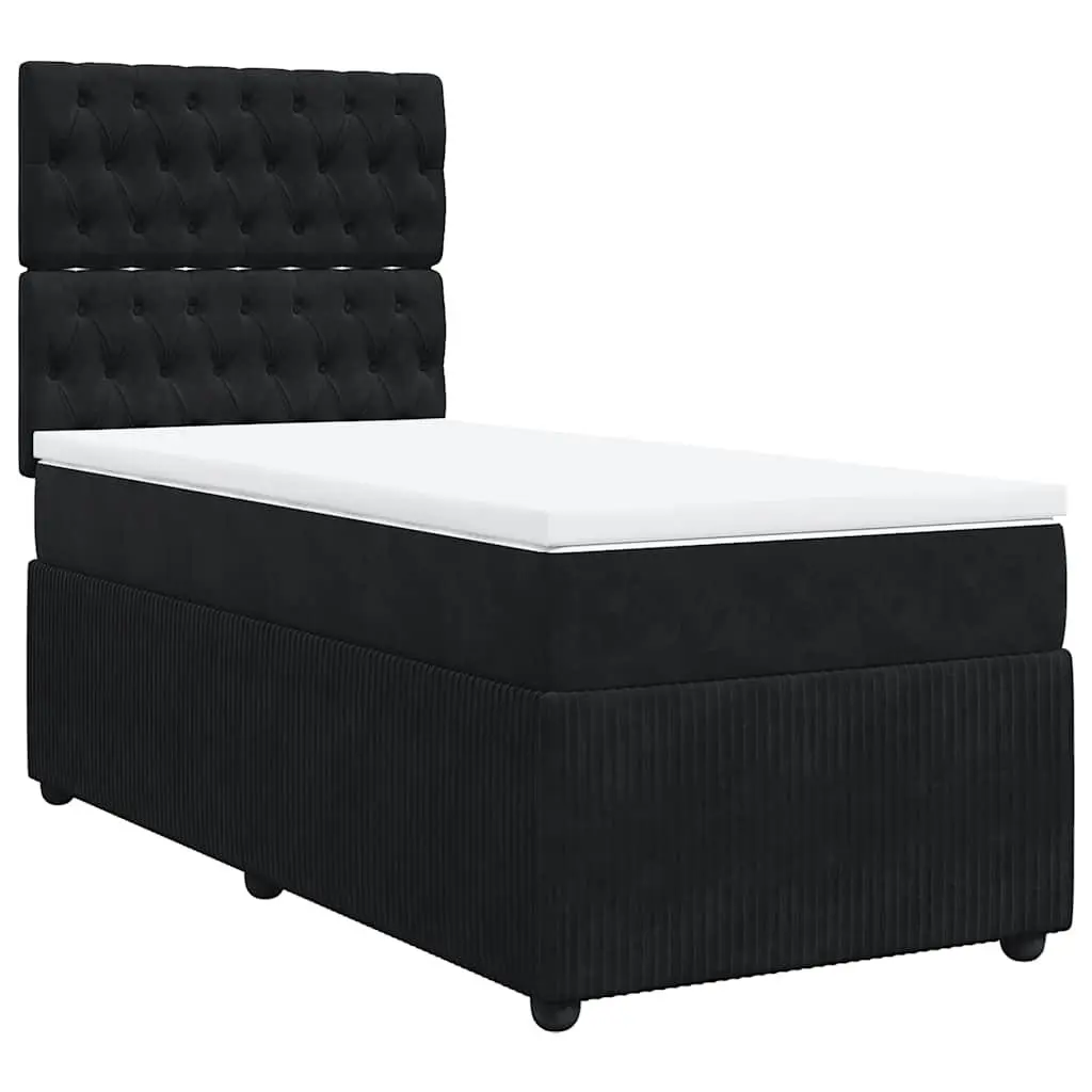 Black Velvet King Single Box Spring Bed