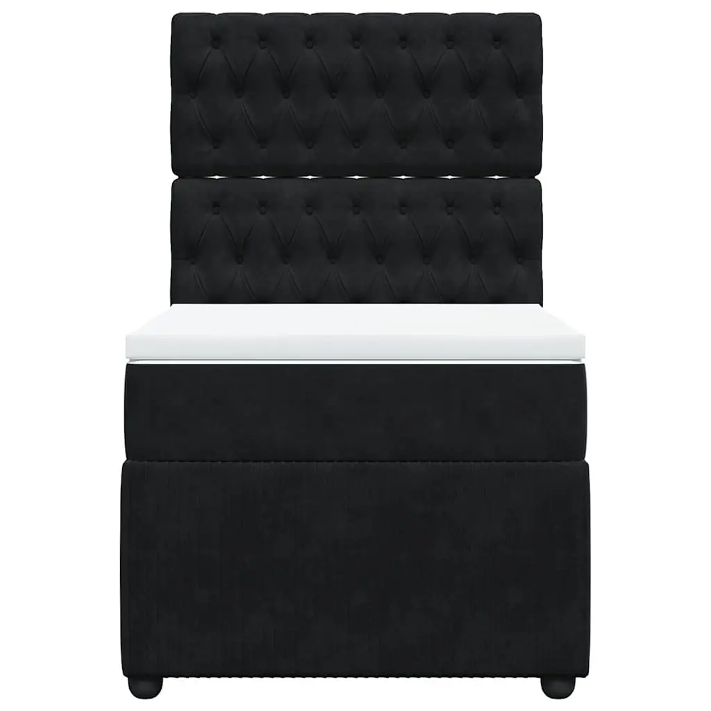 Black Velvet King Single Box Spring Bed
