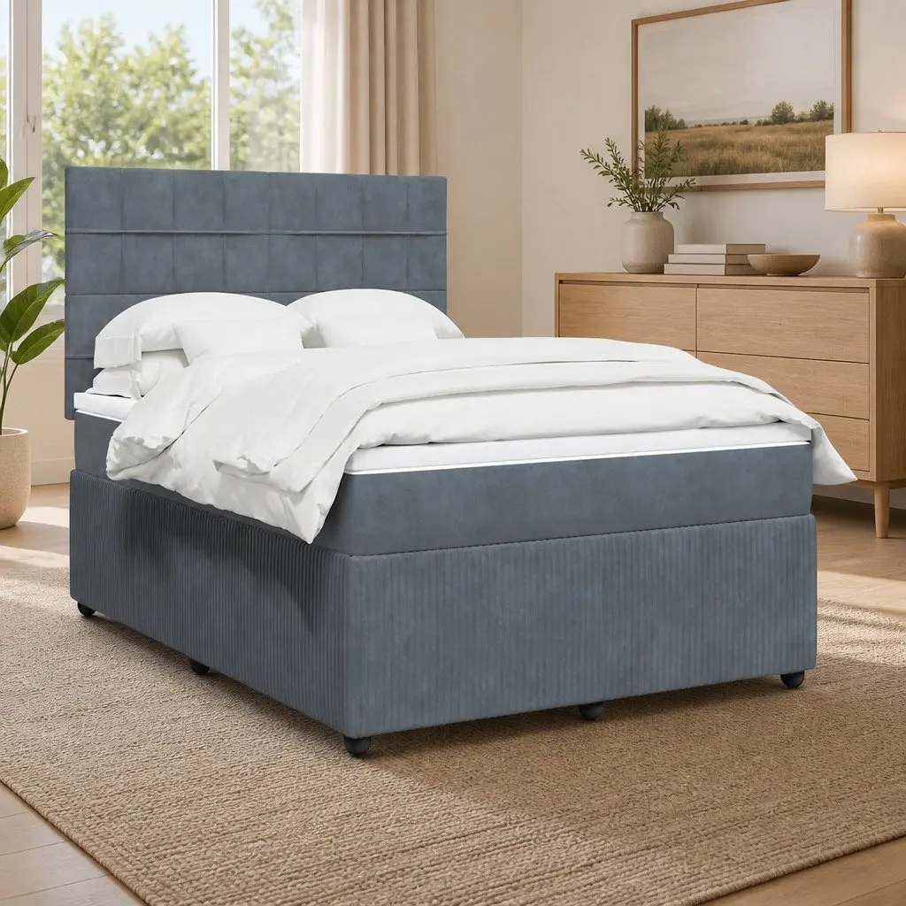 Queen Box Spring Bed with Pocket Mattress