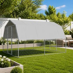 Galvanised Steel Mesh Dog Cage with Roof and Secure Door