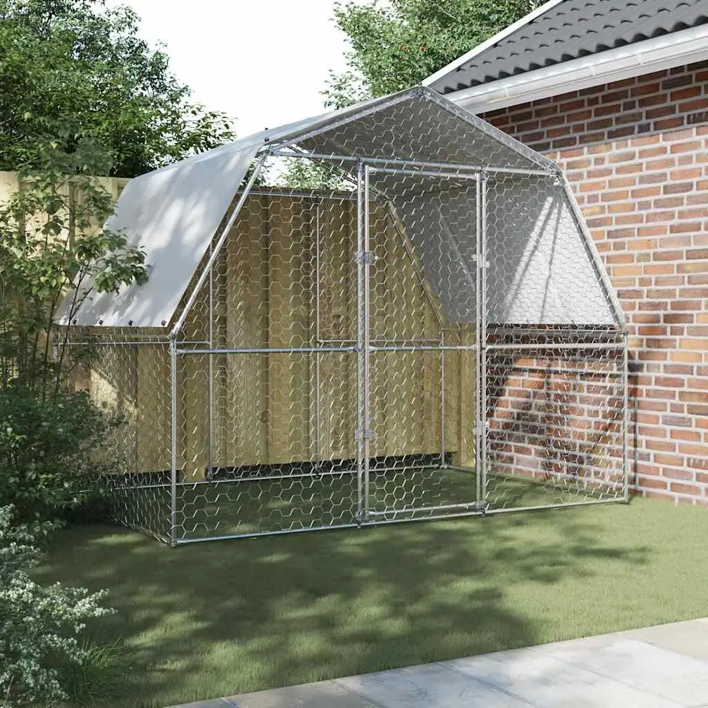 Chicken Cage with Roof and Door Outdoor Enclosure for Hens Ducks Small Animals