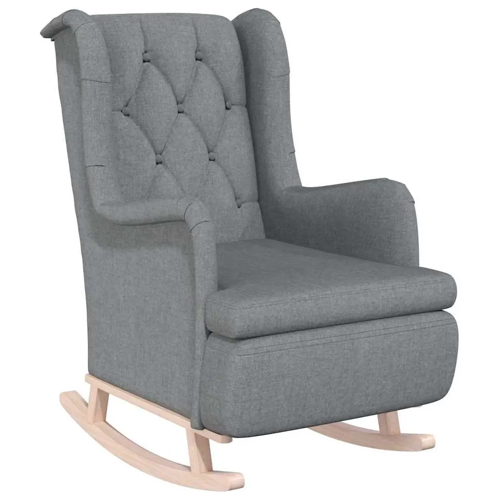 Grey Rocking Armchair with Padded Foam Upholstery