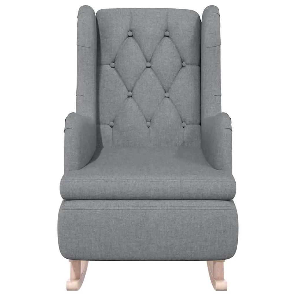 Grey Rocking Armchair with Padded Foam Upholstery